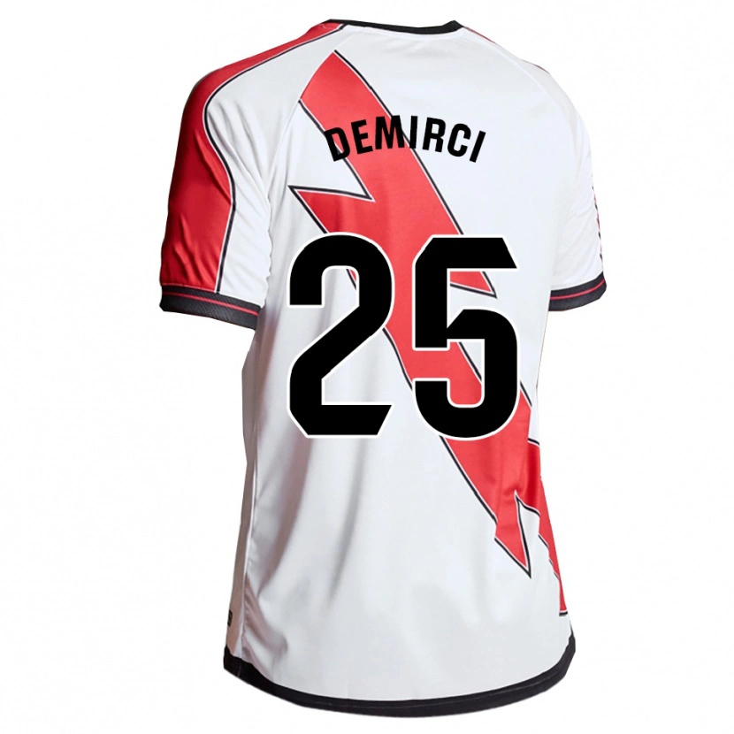 Danxen Niño Camiseta Mert Demirci #25 Blanco Rojo 1ª Equipación 2025/26 La Camisa