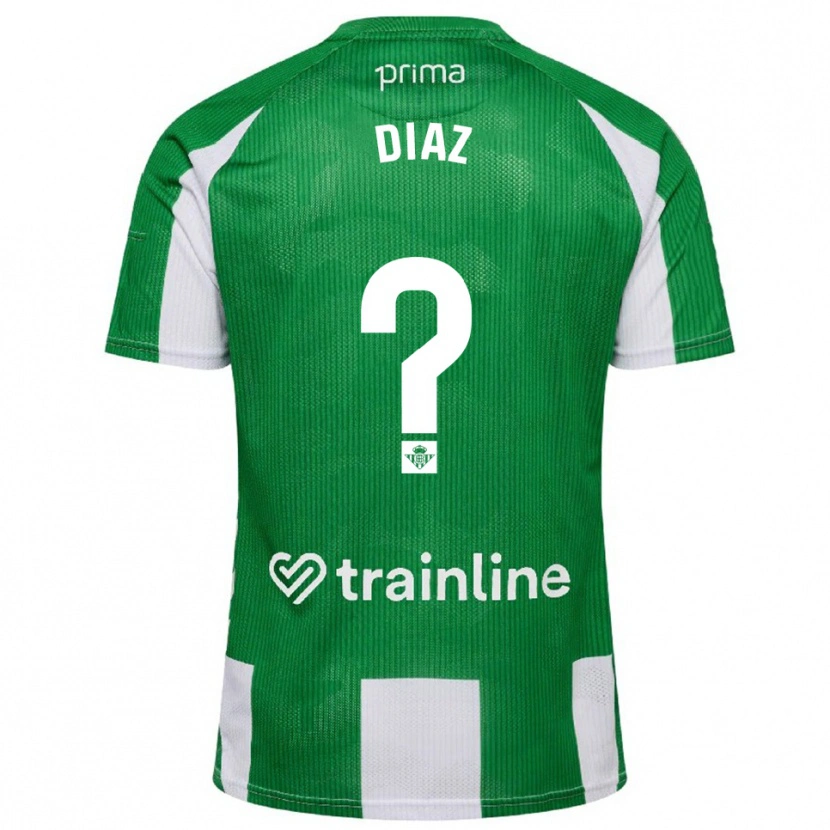 Danxen Niño Camiseta Ismael Díaz #0 Verde Blanco 1ª Equipación 2025/26 La Camisa