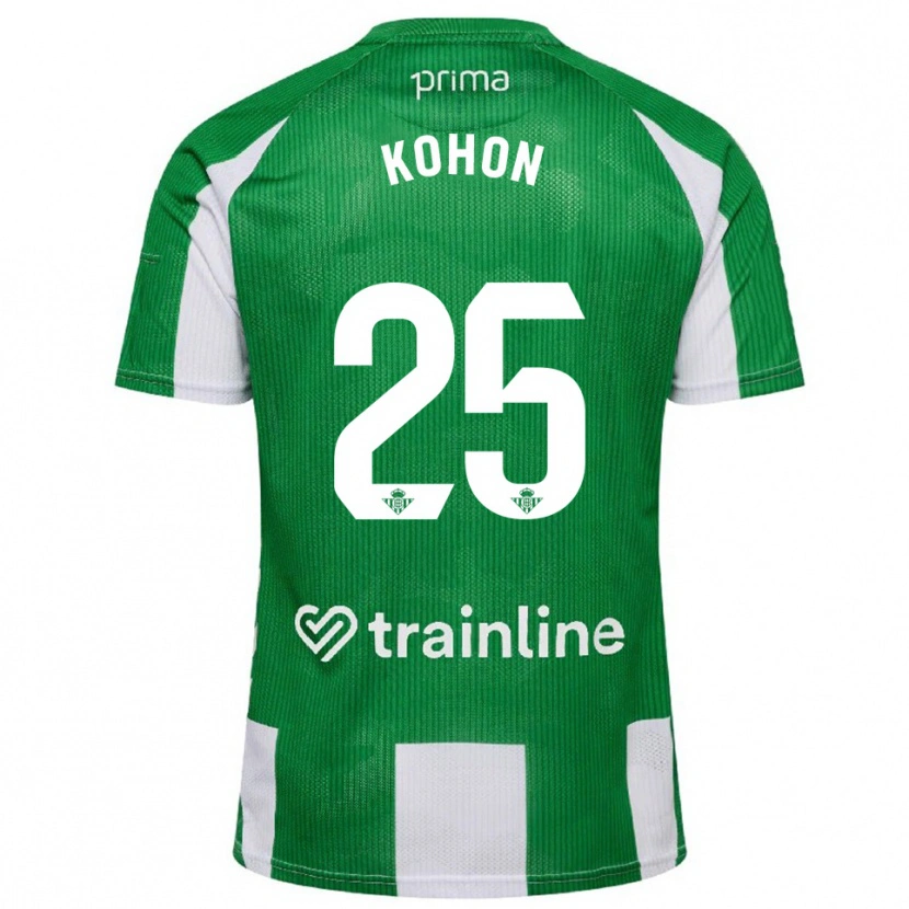 Danxen Niño Camiseta Rudy Kohon #25 Verde Blanco 1ª Equipación 2025/26 La Camisa
