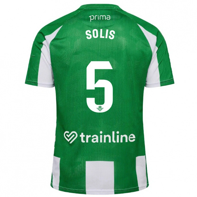 Danxen Niño Camiseta Marcos Solís #5 Verde Blanco 1ª Equipación 2025/26 La Camisa