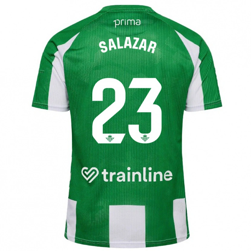 Danxen Niño Camiseta Noelia Salazar #23 Verde Blanco 1ª Equipación 2025/26 La Camisa