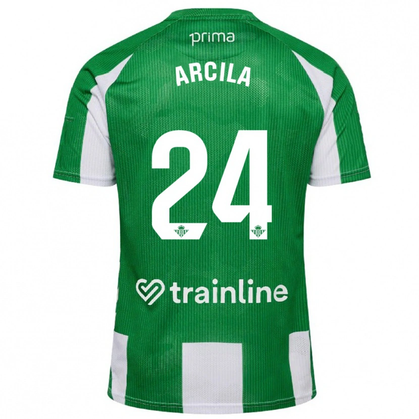 Danxen Niño Camiseta Jhon Arcila #24 Verde Blanco 1ª Equipación 2025/26 La Camisa
