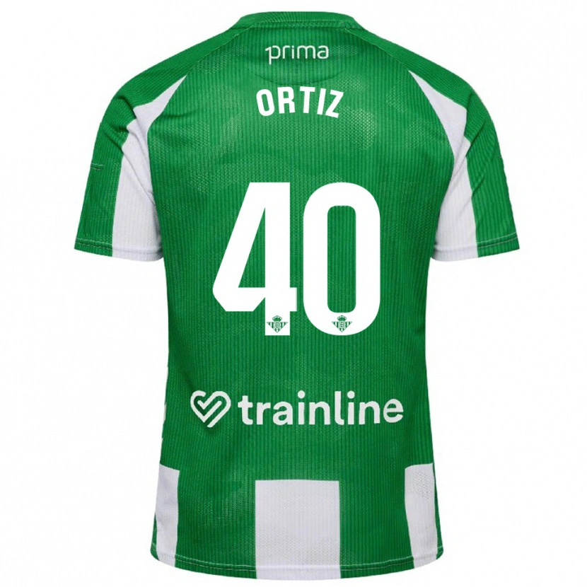 Danxen Niño Camiseta Ángel Ortiz #40 Verde Blanco 1ª Equipación 2025/26 La Camisa
