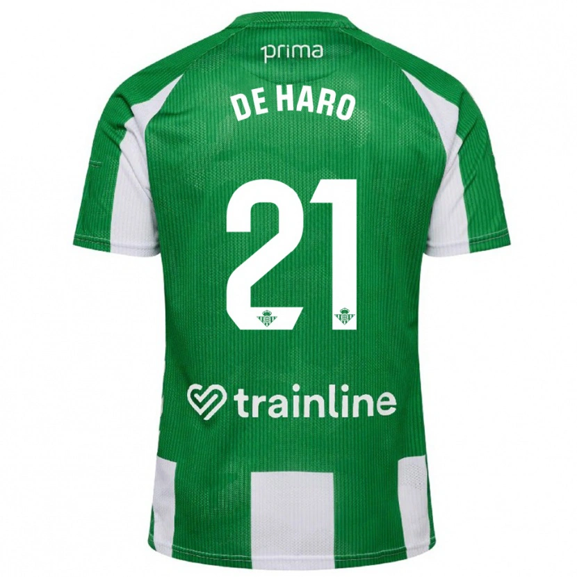Danxen Niño Camiseta Alberto De Haro #21 Verde Blanco 1ª Equipación 2025/26 La Camisa
