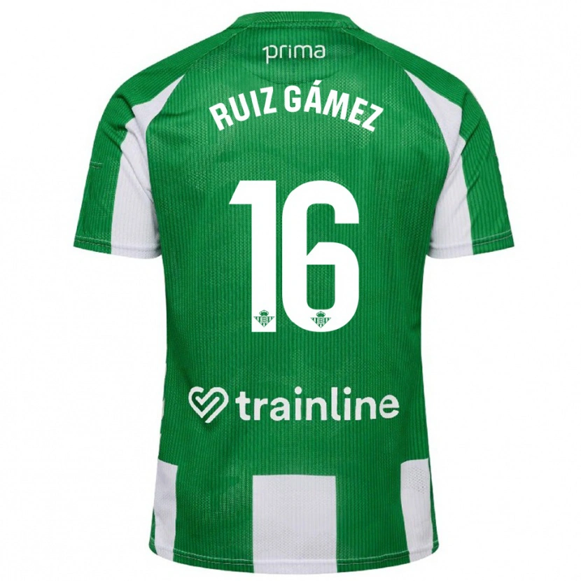 Danxen Niño Camiseta María Ruiz Gámez #16 Verde Blanco 1ª Equipación 2025/26 La Camisa