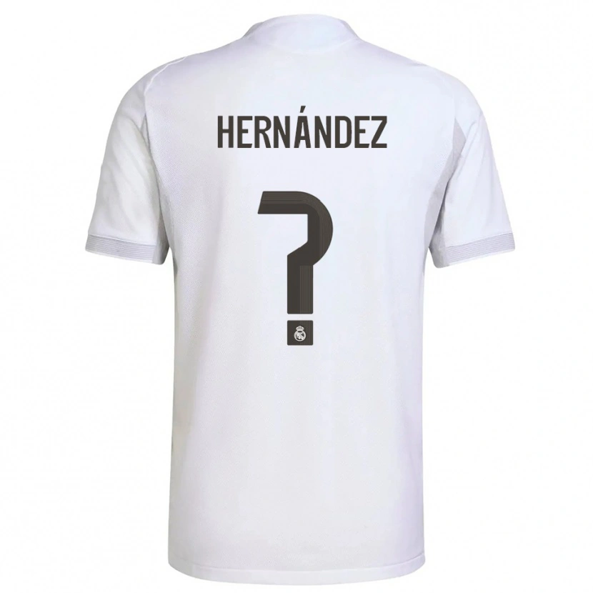 Danxen Niño Camiseta Enaitz Hernández #0 Blanco Amarillo 1ª Equipación 2025/26 La Camisa