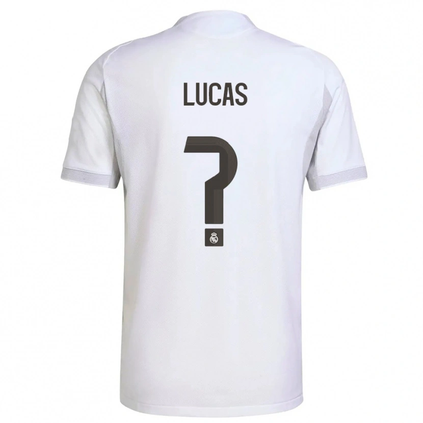 Danxen Niño Camiseta Nestor Lucas #0 Blanco Amarillo 1ª Equipación 2025/26 La Camisa