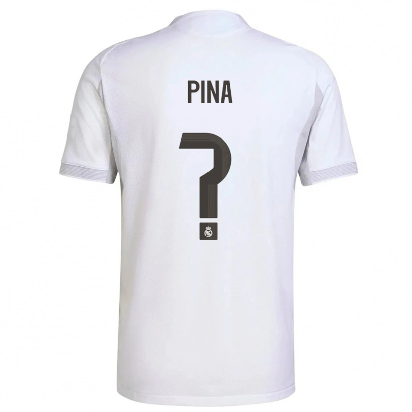Danxen Niño Camiseta Marc Pina #0 Blanco Amarillo 1ª Equipación 2025/26 La Camisa