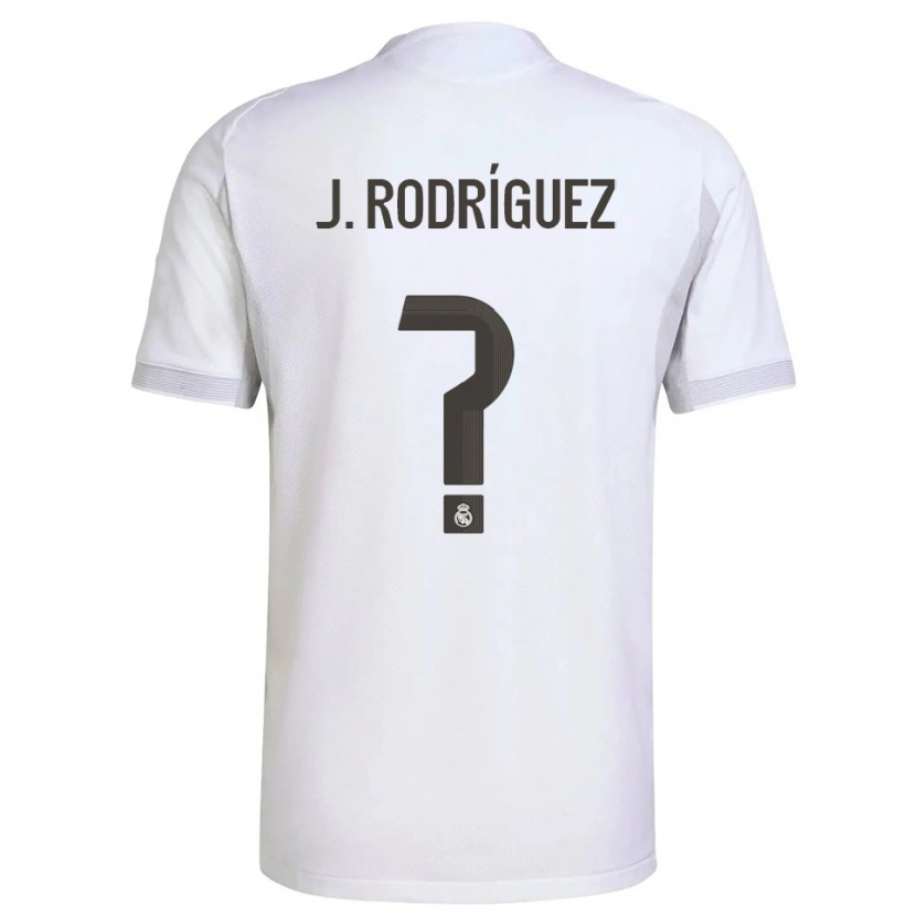 Danxen Niño Camiseta Juan Rodríguez #0 Blanco Amarillo 1ª Equipación 2025/26 La Camisa