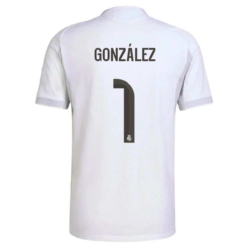 Danxen Niño Camiseta Álvaro González #1 Blanco Amarillo 1ª Equipación 2025/26 La Camisa