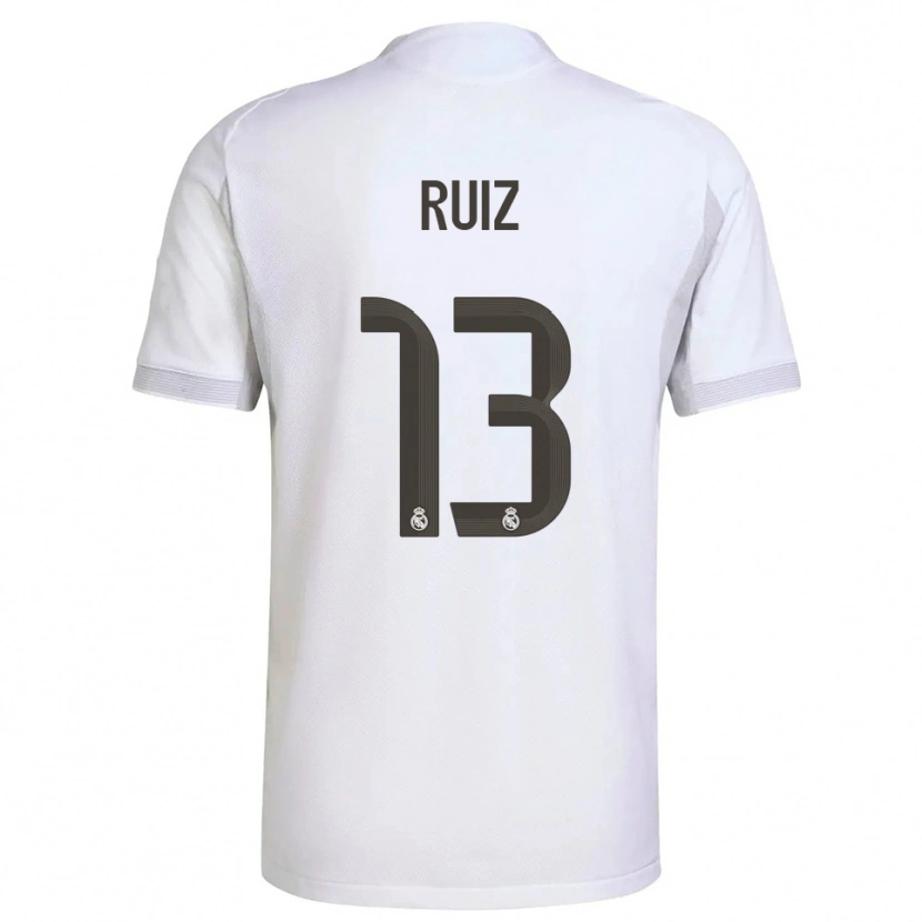 Danxen Niño Camiseta Guillermo Ruiz #13 Blanco Amarillo 1ª Equipación 2025/26 La Camisa
