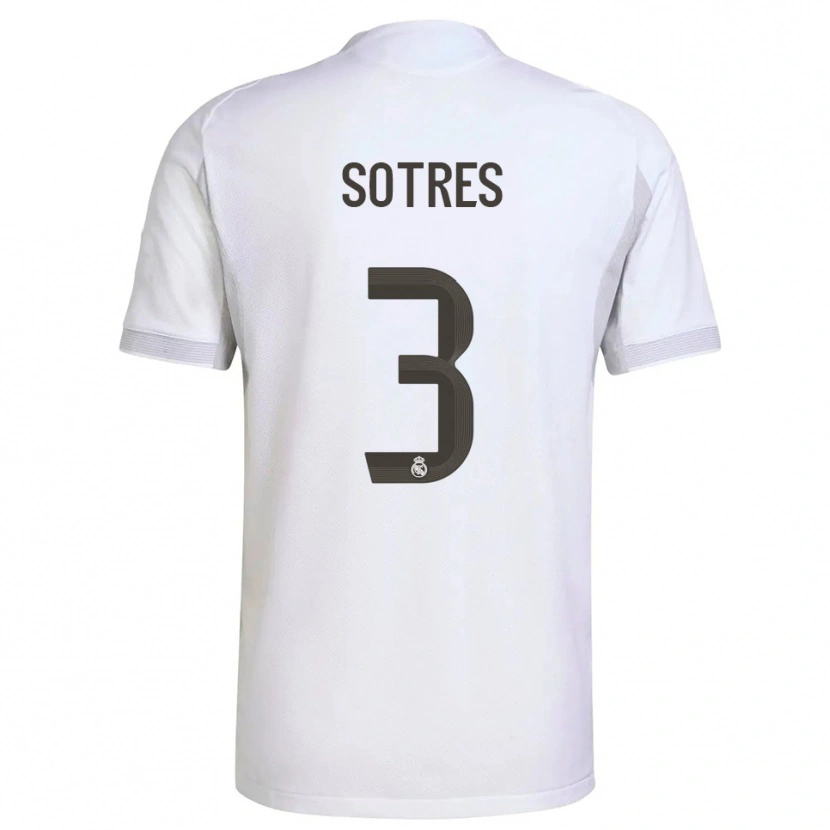 Danxen Niño Camiseta Alfredo Sotres #3 Blanco Amarillo 1ª Equipación 2025/26 La Camisa