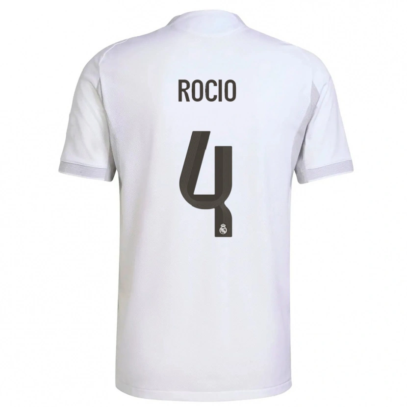 Danxen Niño Camiseta Rocio Galvez #4 Blanco Amarillo 1ª Equipación 2025/26 La Camisa