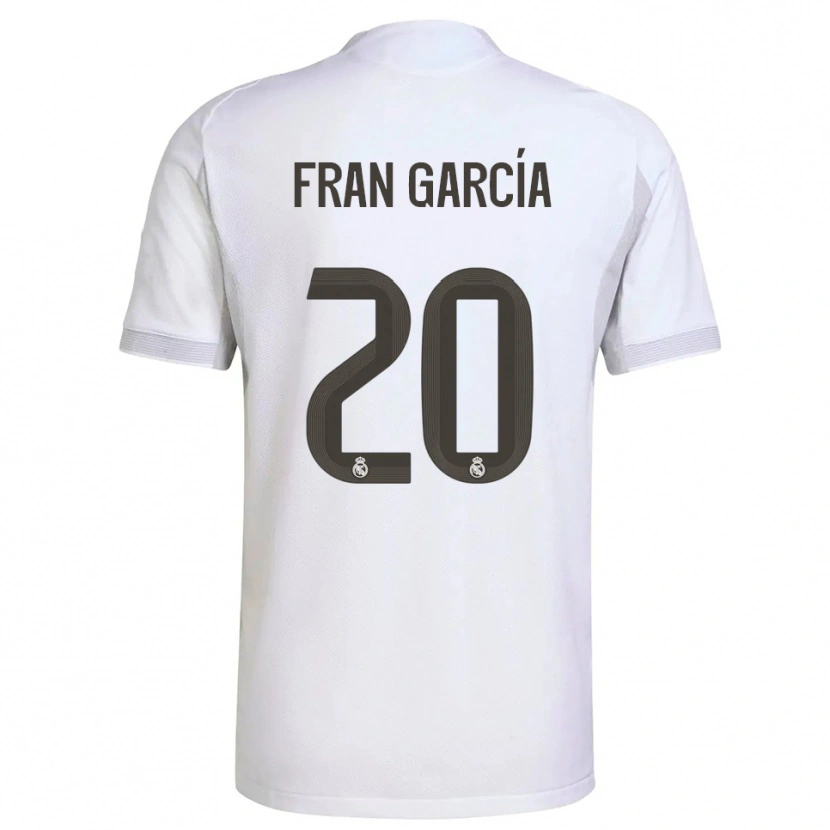 Danxen Niño Camiseta Fran García #20 Blanco Amarillo 1ª Equipación 2025/26 La Camisa