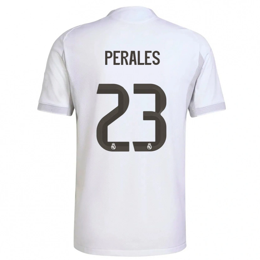 Danxen Niño Camiseta Miguel Perales #23 Blanco Amarillo 1ª Equipación 2025/26 La Camisa
