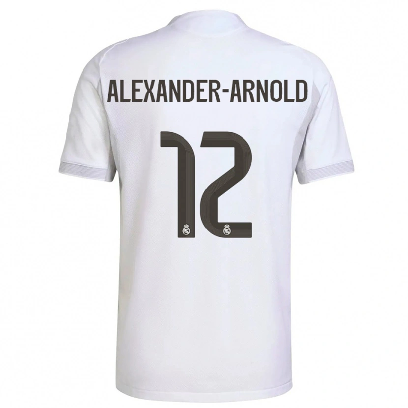 Danxen Niño Camiseta Trent Alexander-Arnold #12 Blanco Amarillo 1ª Equipación 2025/26 La Camisa