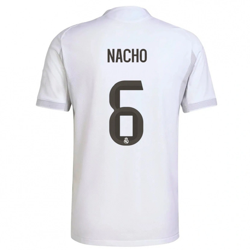Danxen Niño Camiseta Nacho Fernandez #6 Blanco Amarillo 1ª Equipación 2025/26 La Camisa