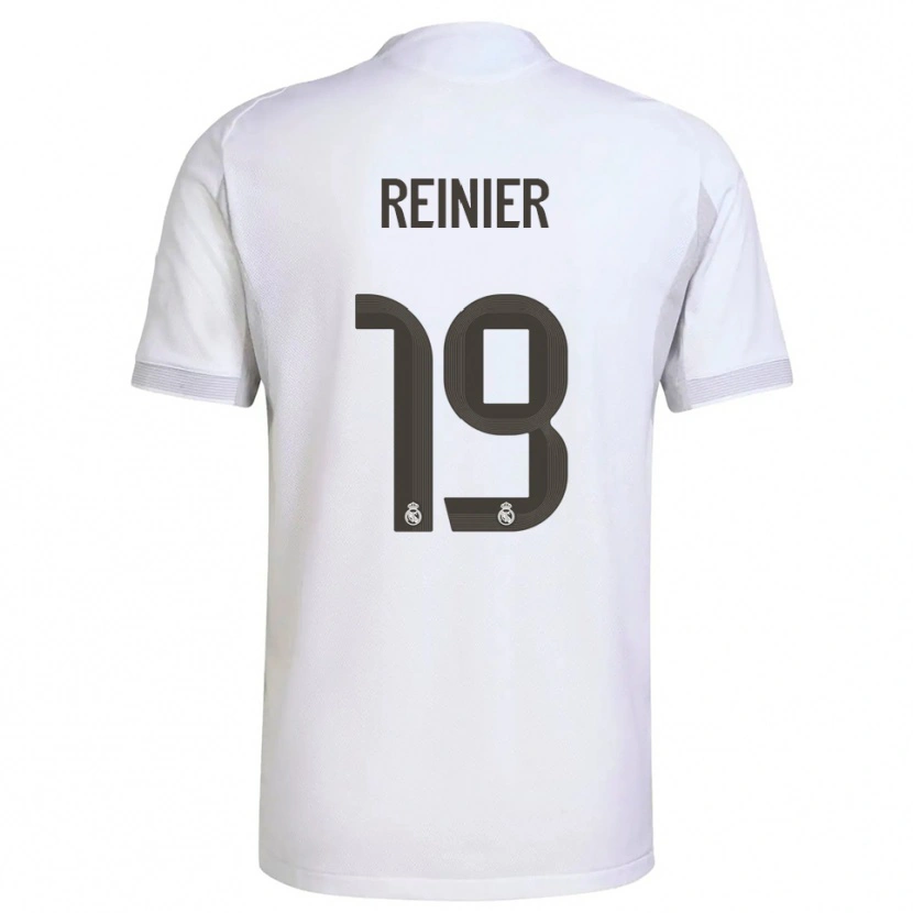 Danxen Niño Camiseta Reinier #19 Blanco Amarillo 1ª Equipación 2025/26 La Camisa