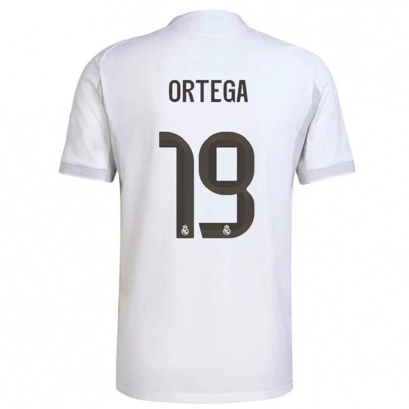 Danxen Niño Camiseta Jacobo Ortega #19 Blanco Amarillo 1ª Equipación 2025/26 La Camisa