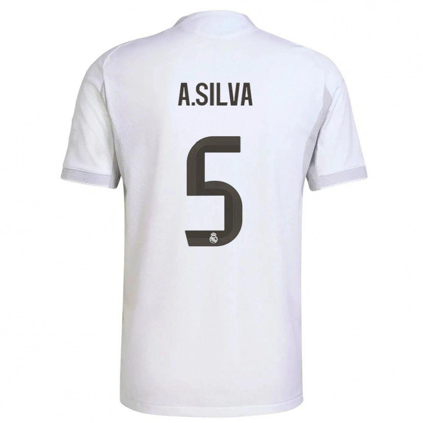 Danxen Niño Camiseta Antonia Silva #5 Blanco Amarillo 1ª Equipación 2025/26 La Camisa