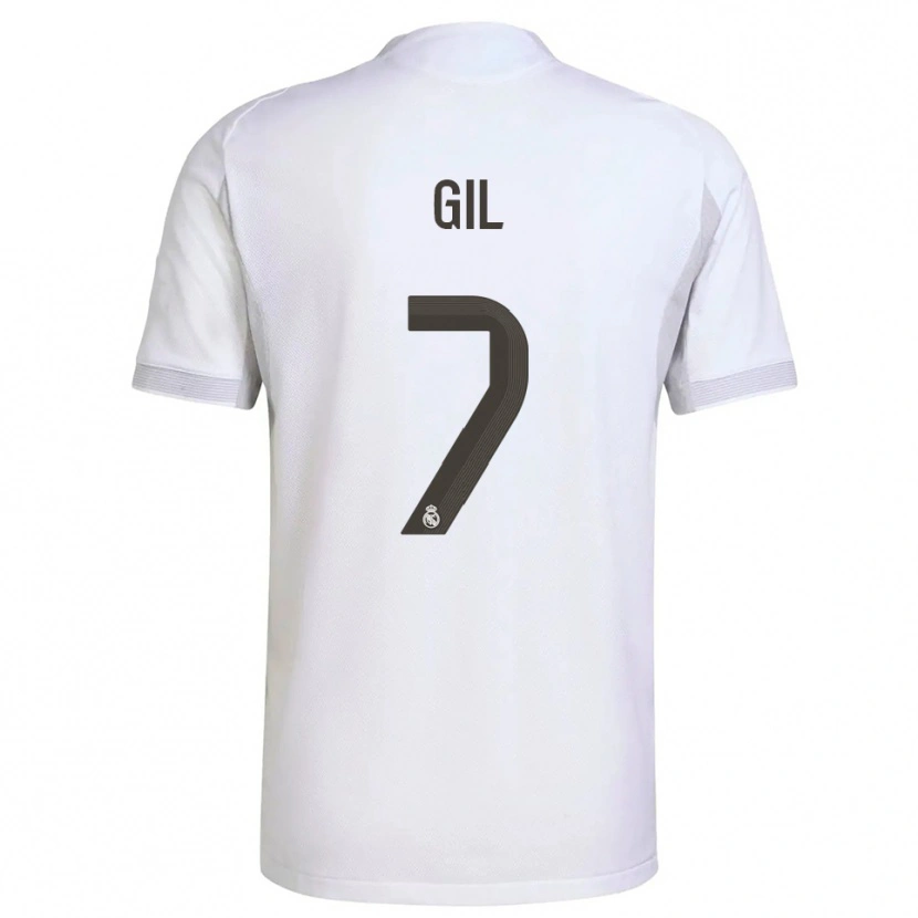 Danxen Niño Camiseta Iker Gil #7 Blanco Amarillo 1ª Equipación 2025/26 La Camisa