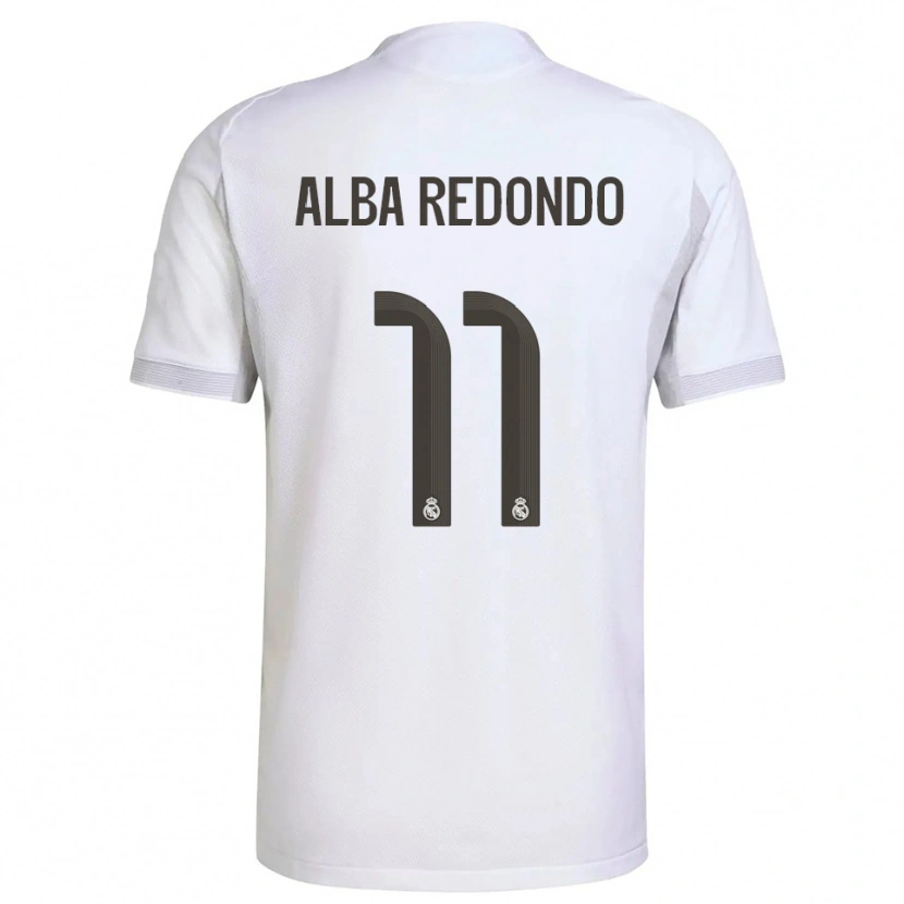 Danxen Niño Camiseta Alba Redondo #11 Blanco Amarillo 1ª Equipación 2025/26 La Camisa