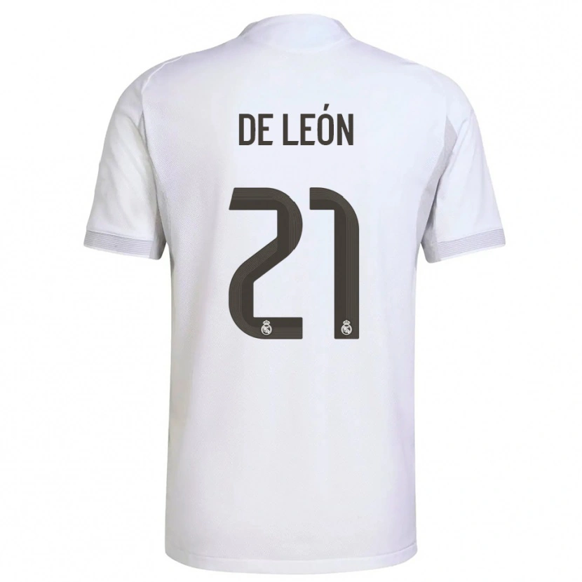 Danxen Niño Camiseta Jeremy De León #21 Blanco Amarillo 1ª Equipación 2025/26 La Camisa