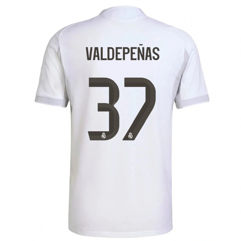Danxen Niño Camiseta Víctor Valdepeñas #37 Blanco Amarillo 1ª Equipación 2025/26 La Camisa