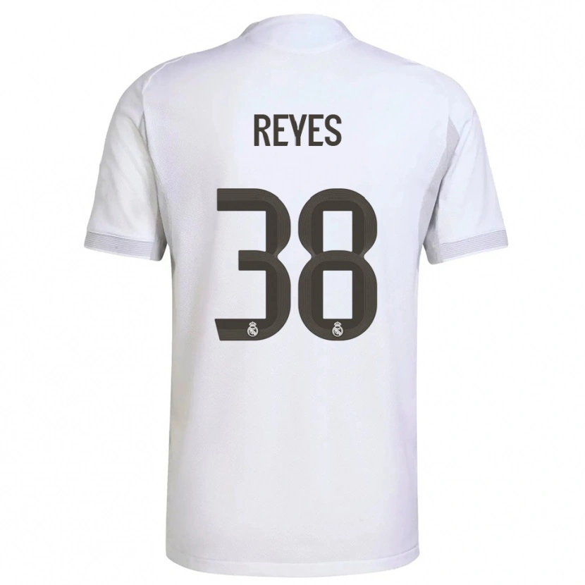 Danxen Niño Camiseta José Reyes #38 Blanco Amarillo 1ª Equipación 2025/26 La Camisa