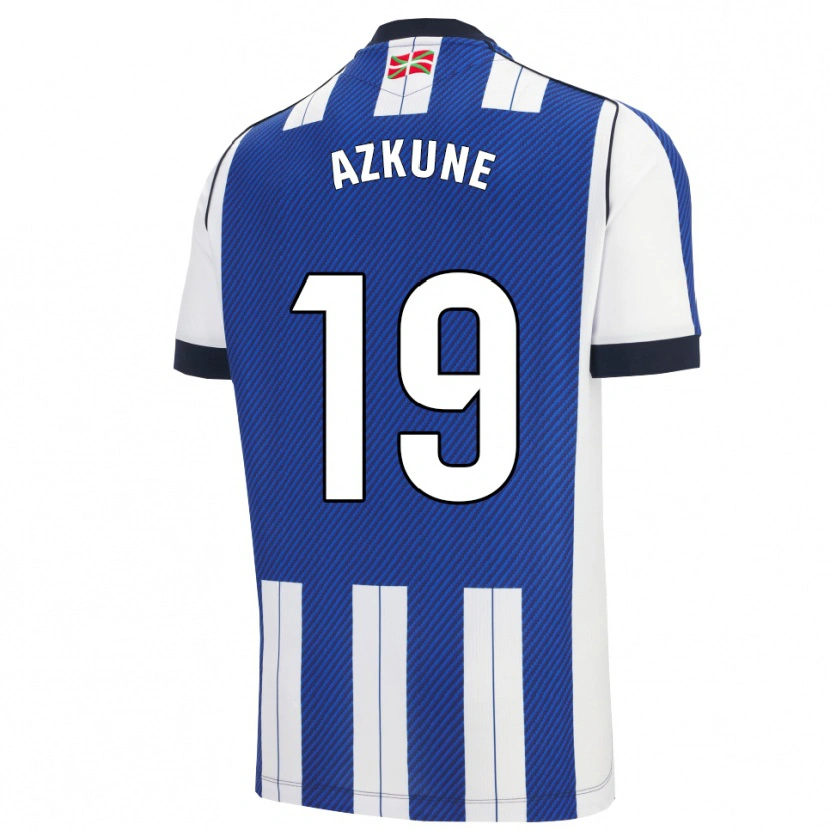 Danxen Niño Camiseta Ekain Azkune #19 Azul Blanco 1ª Equipación 2025/26 La Camisa