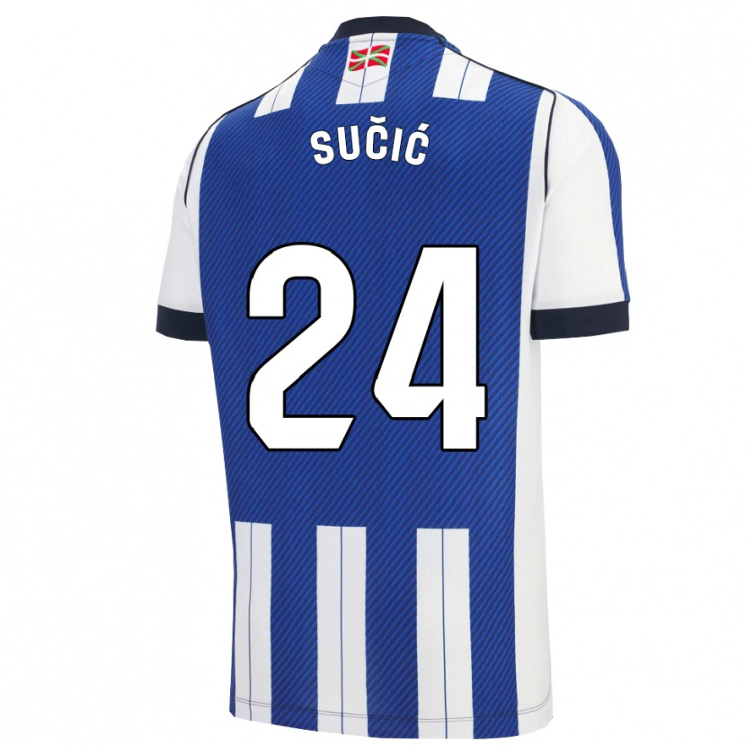 Danxen Niño Camiseta Luka Sucic #24 Azul Blanco 1ª Equipación 2025/26 La Camisa