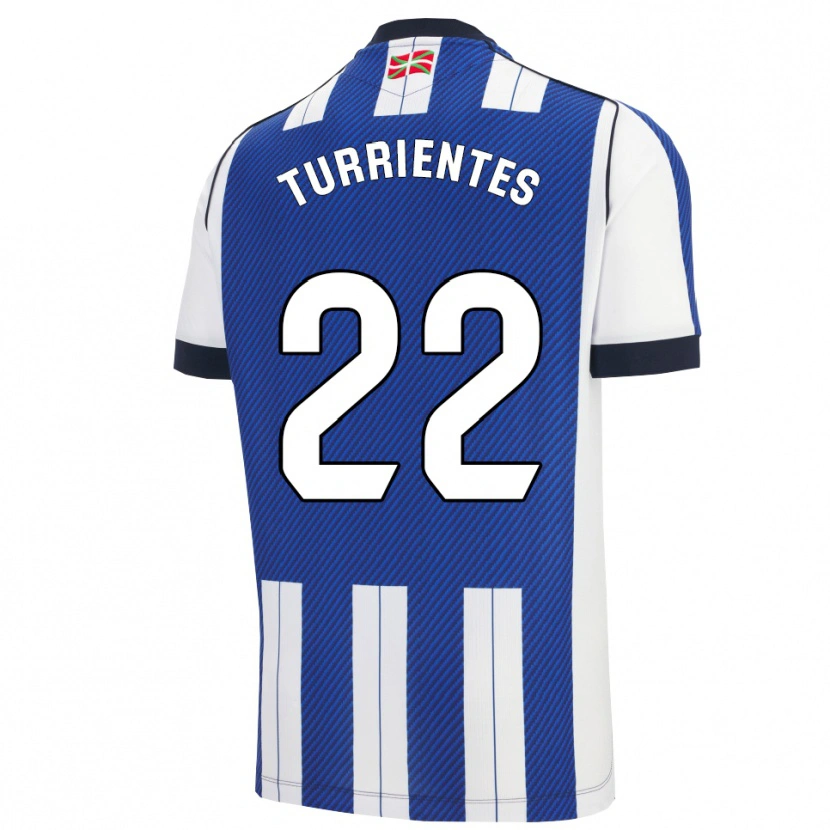 Danxen Niño Camiseta Beñat Turrientes #22 Azul Blanco 1ª Equipación 2025/26 La Camisa