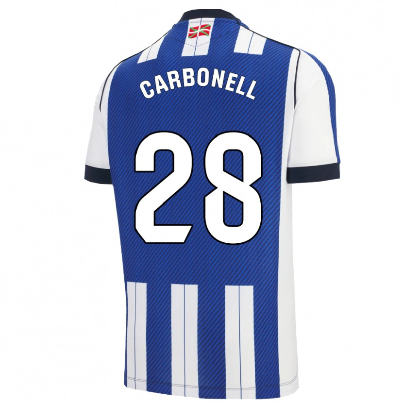 Danxen Niño Camiseta Tomy Carbonell #28 Azul Blanco 1ª Equipación 2025/26 La Camisa