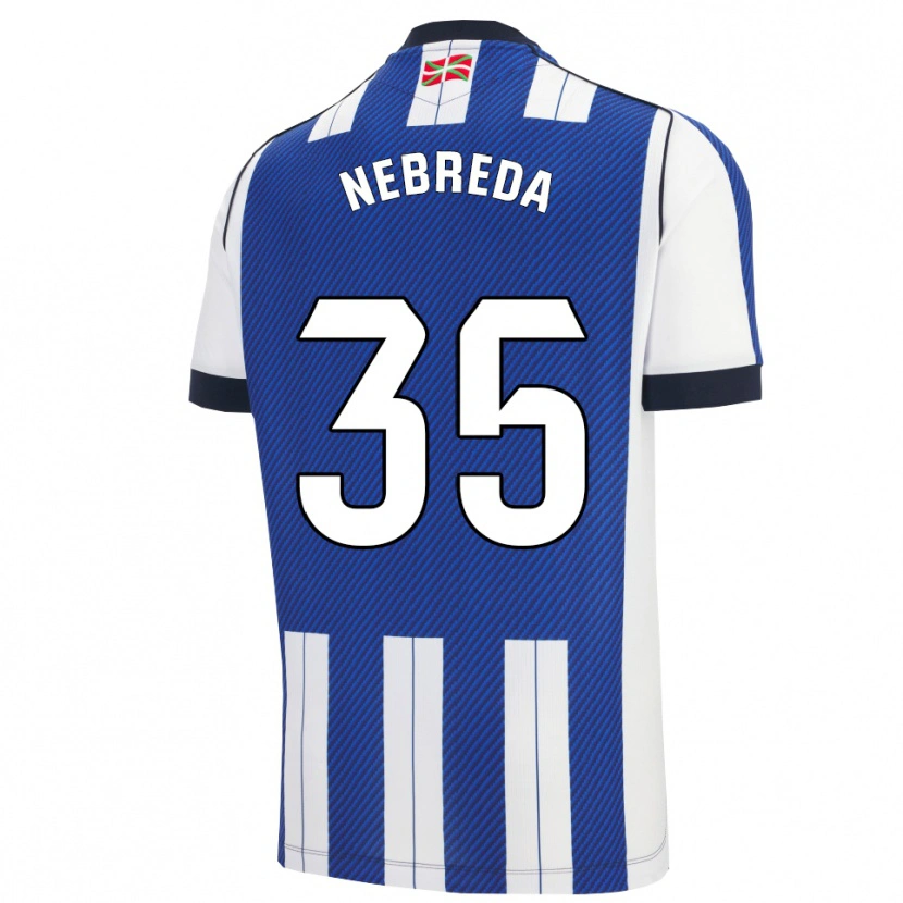 Danxen Niño Camiseta Eloy Nebreda #35 Azul Blanco 1ª Equipación 2025/26 La Camisa