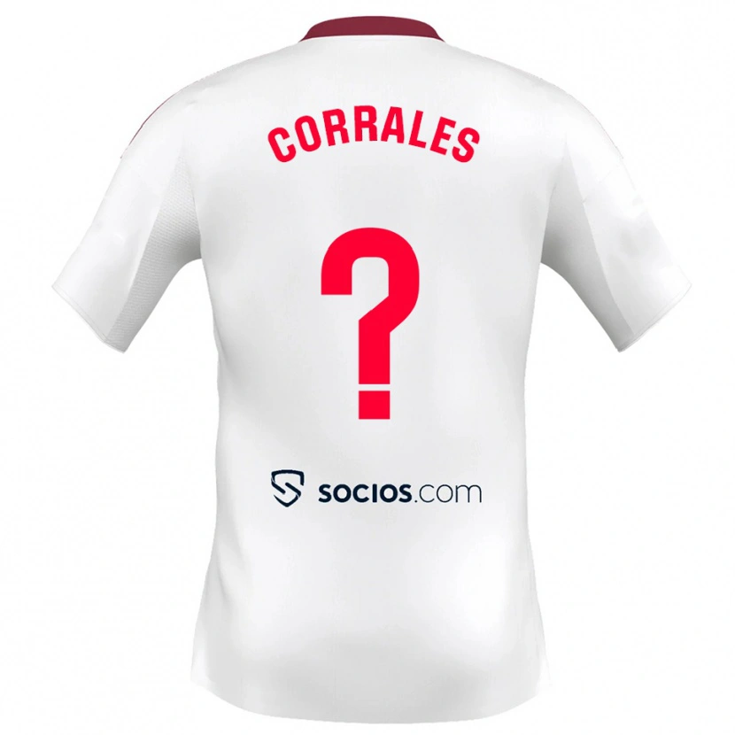 Danxen Niño Camiseta Lucía Corrales #0 Blanco Rojo 1ª Equipación 2025/26 La Camisa
