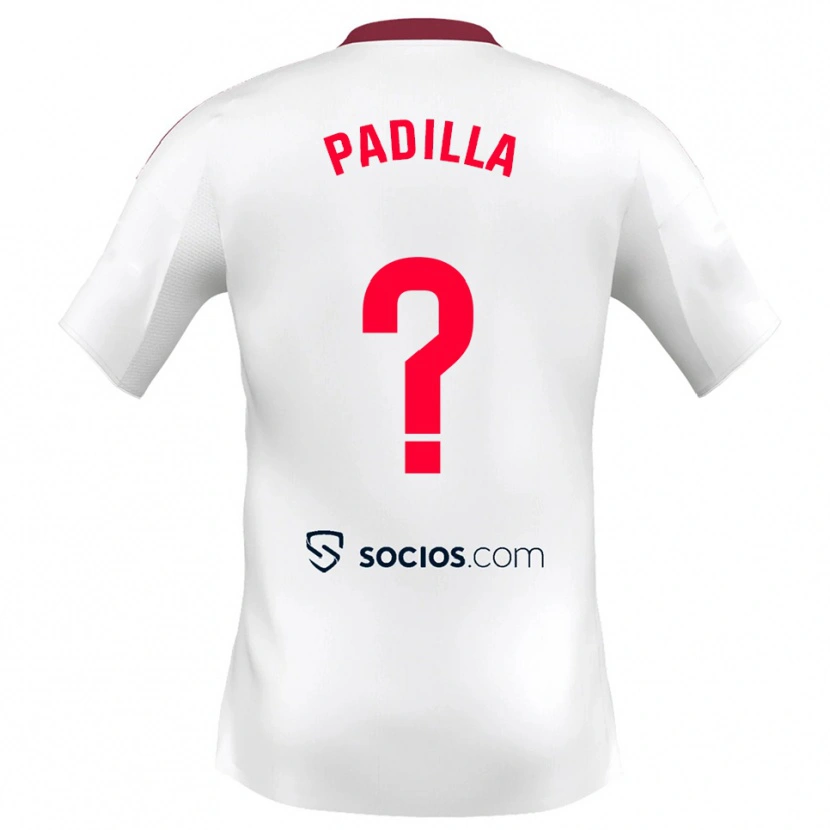 Danxen Niño Camiseta Natalia Padilla #0 Blanco Rojo 1ª Equipación 2025/26 La Camisa