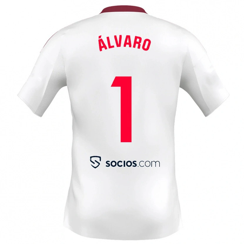 Danxen Niño Camiseta Álvaro Fernández #1 Blanco Rojo 1ª Equipación 2025/26 La Camisa