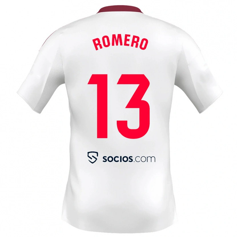 Danxen Niño Camiseta Rafael Romero #13 Blanco Rojo 1ª Equipación 2025/26 La Camisa
