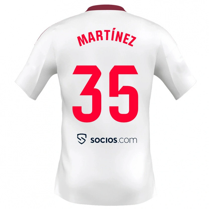 Danxen Niño Camiseta Ramón Martínez #35 Blanco Rojo 1ª Equipación 2025/26 La Camisa