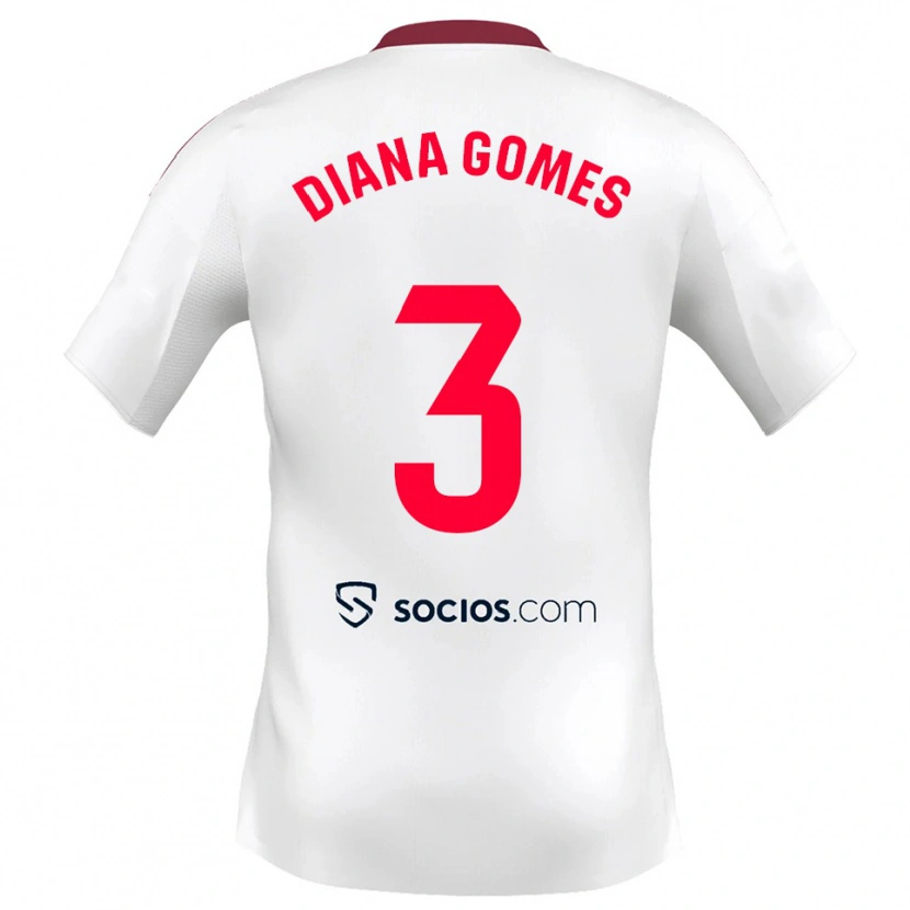 Danxen Niño Camiseta Diana Catarina Ribeiro Gomes #3 Blanco Rojo 1ª Equipación 2025/26 La Camisa