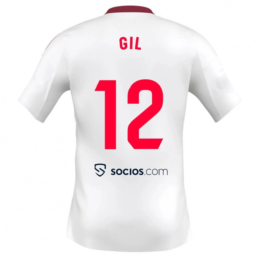 Danxen Niño Camiseta Dani Gil #12 Blanco Rojo 1ª Equipación 2025/26 La Camisa
