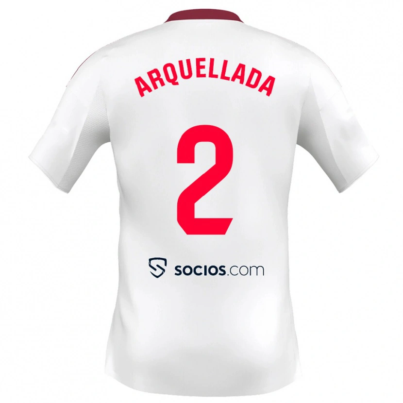 Danxen Niño Camiseta Álvaro Arquellada #2 Blanco Rojo 1ª Equipación 2025/26 La Camisa
