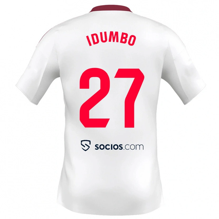Danxen Niño Camiseta Stanis Idumbo #27 Blanco Rojo 1ª Equipación 2025/26 La Camisa