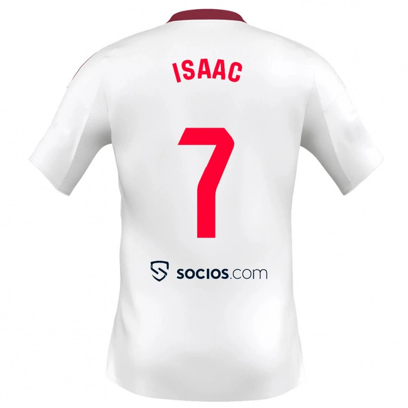Danxen Niño Camiseta Isaac Romero #7 Blanco Rojo 1ª Equipación 2025/26 La Camisa