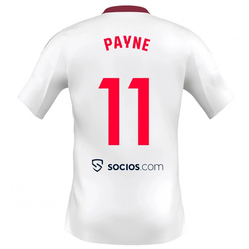 Danxen Niño Camiseta Antionette Oyedupe Toni Payne #11 Blanco Rojo 1ª Equipación 2025/26 La Camisa