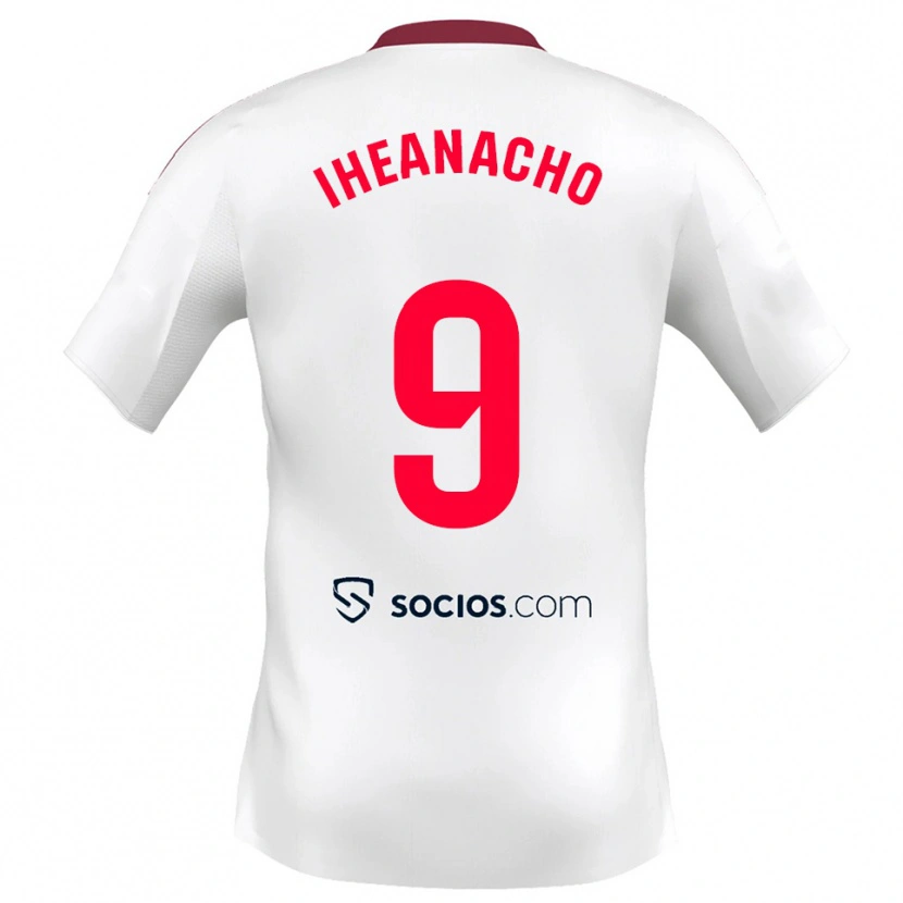 Danxen Niño Camiseta Kelechi Iheanacho #9 Blanco Rojo 1ª Equipación 2025/26 La Camisa