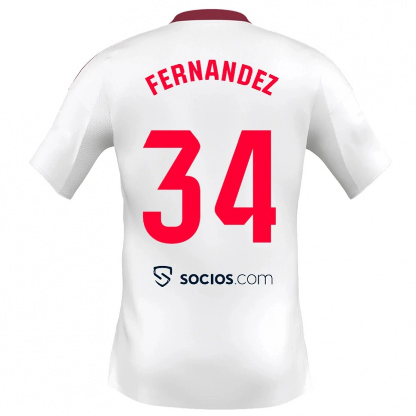 Danxen Niño Camiseta Marc Fernández #34 Blanco Rojo 1ª Equipación 2025/26 La Camisa