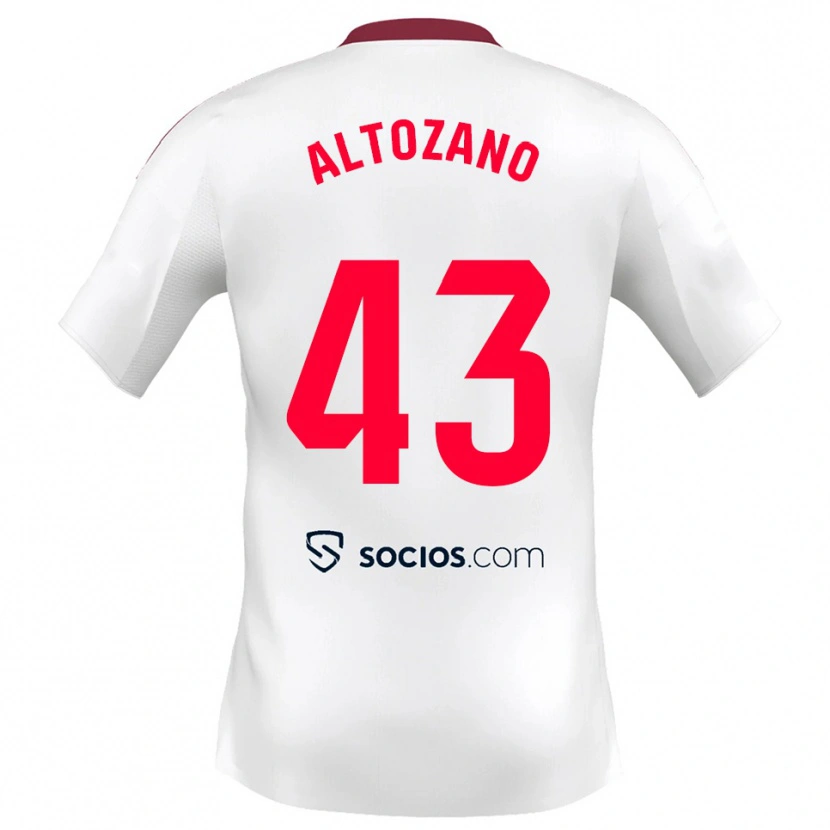 Danxen Niño Camiseta Edu Altozano #43 Blanco Rojo 1ª Equipación 2025/26 La Camisa