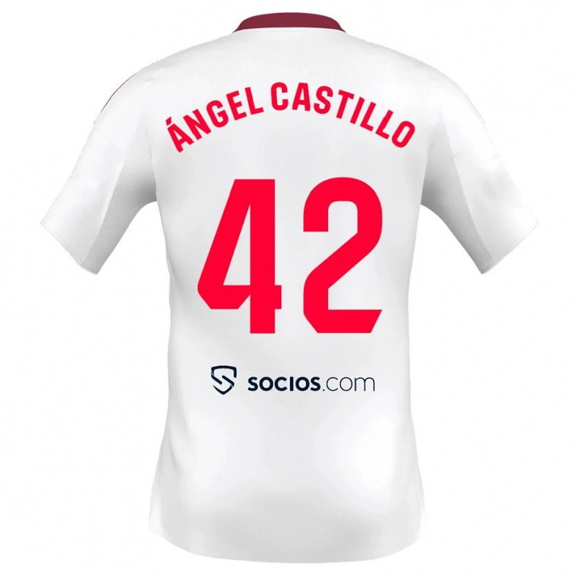 Danxen Niño Camiseta Manuel Ángel Castillo #42 Blanco Rojo 1ª Equipación 2025/26 La Camisa