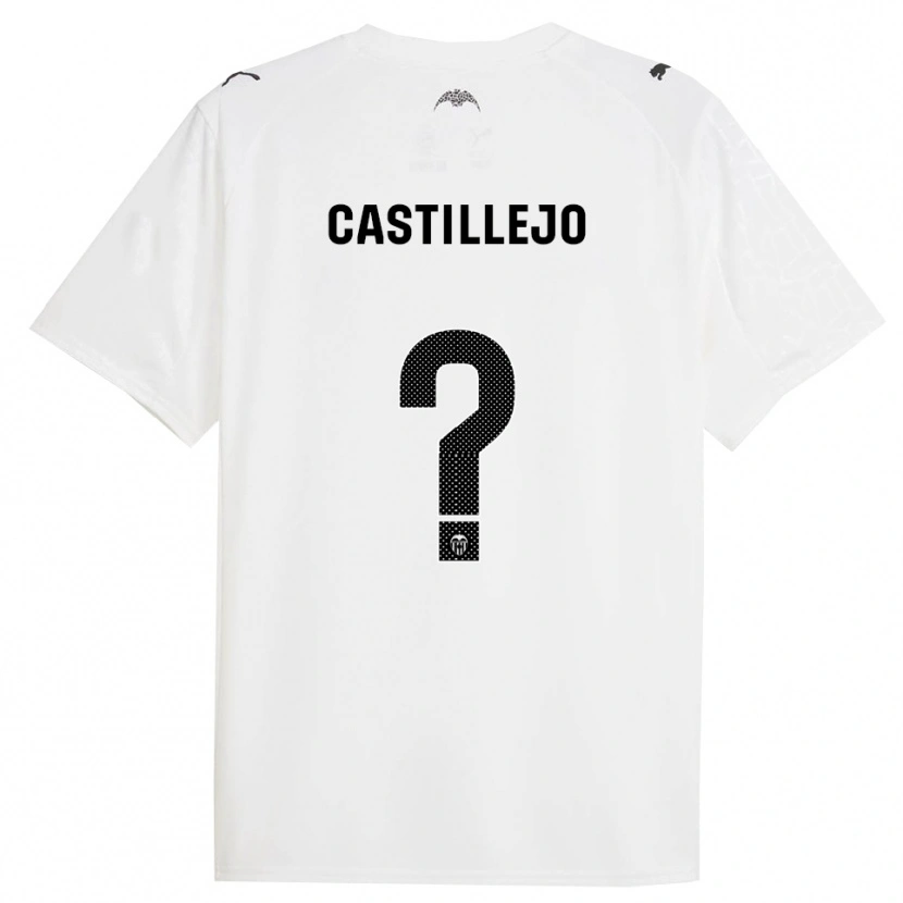 Danxen Niño Camiseta Samu Castillejo #0 Blanco Negro 1ª Equipación 2025/26 La Camisa